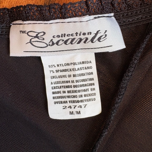 The Escanté Collection Vintage Black Lace Garter Bustier Lingerie Top Size M - Picture 10 of 12